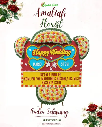 Karangan Papan Bunga Pernikahan di Rogomulyo